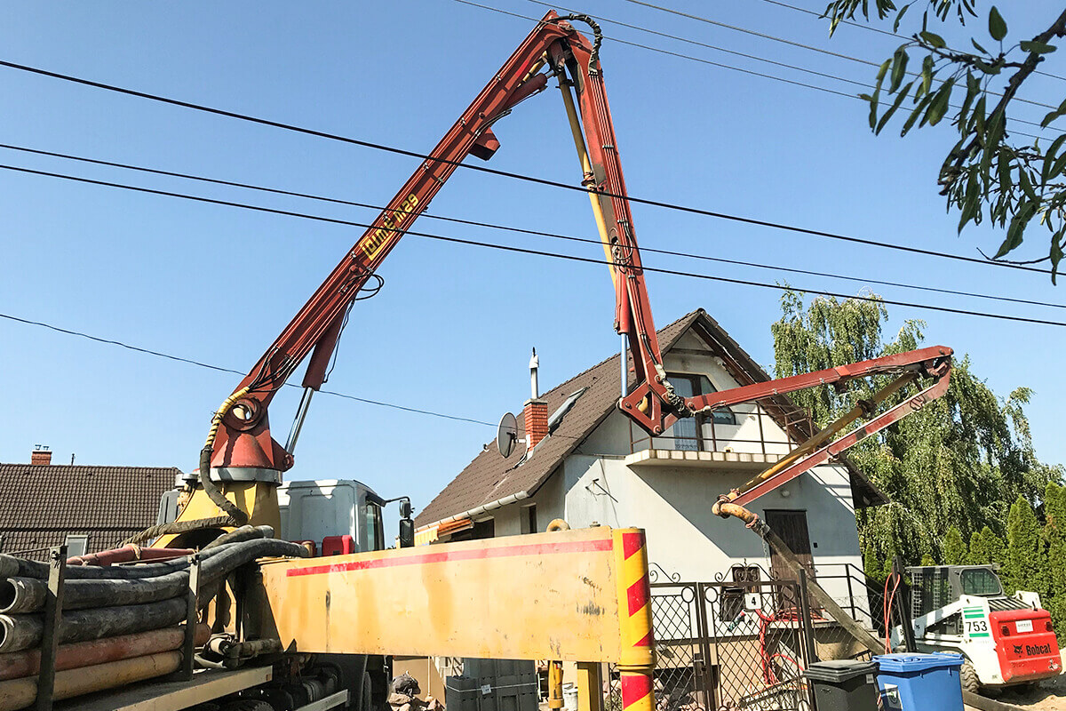 Betonlogisztika - aljzatbetonozás Hévíz