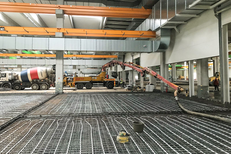 Betonlogisztika - csarnokbetonozás Litér