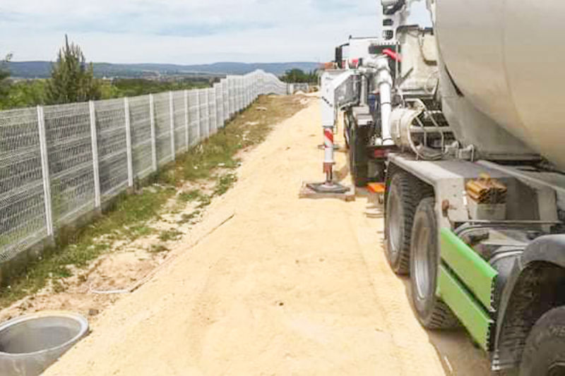 Betonlogisztika - csarnokbetonozás Veszprém börtön