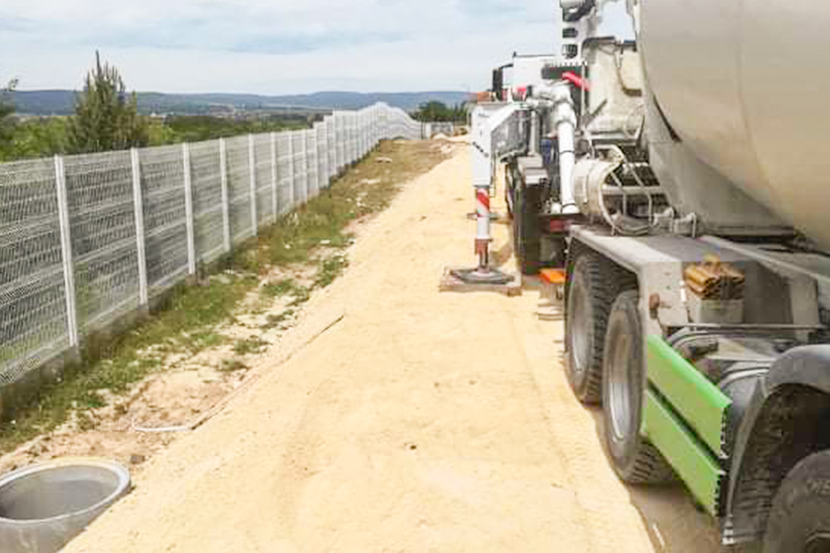 Betonlogisztika - csarnokbetonozás Veszprém börtön