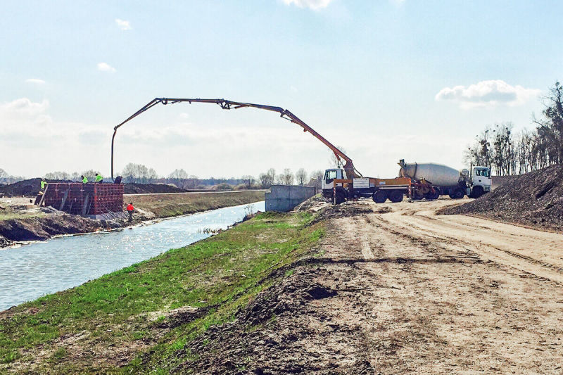 Betonlogisztika - hídbetonozás Mura