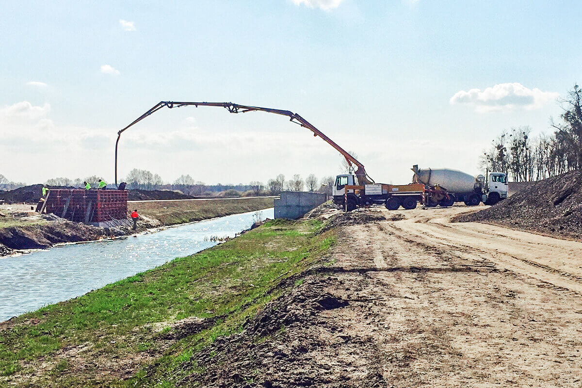 Betonlogisztika - hídbetonozás Mura