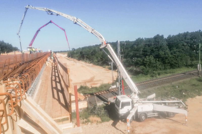 Betonlogisztika - hídbetonozás Vasszécsény-Körmend